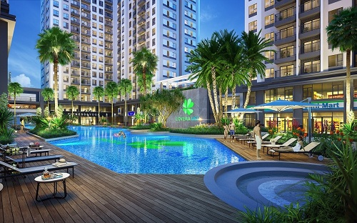 Lovera Vista được đầu tư đến 51 tiện ích hiện đại, trong đó, diện tích hồ bơi tràn khoảng 800m2.